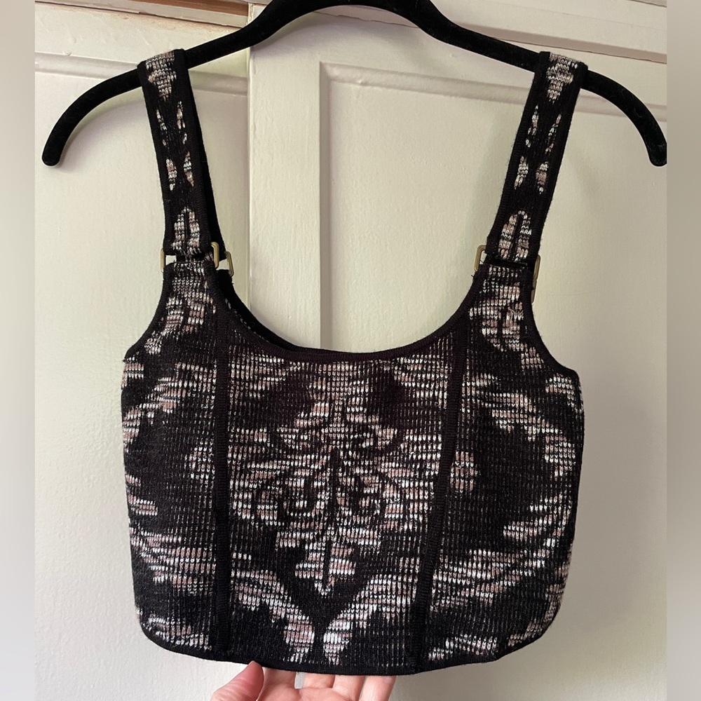 Anthropologie Valeria Knit Corset Crop Top